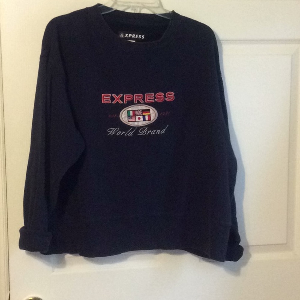 Express Navy Sweatshirt with Multicolor Logo